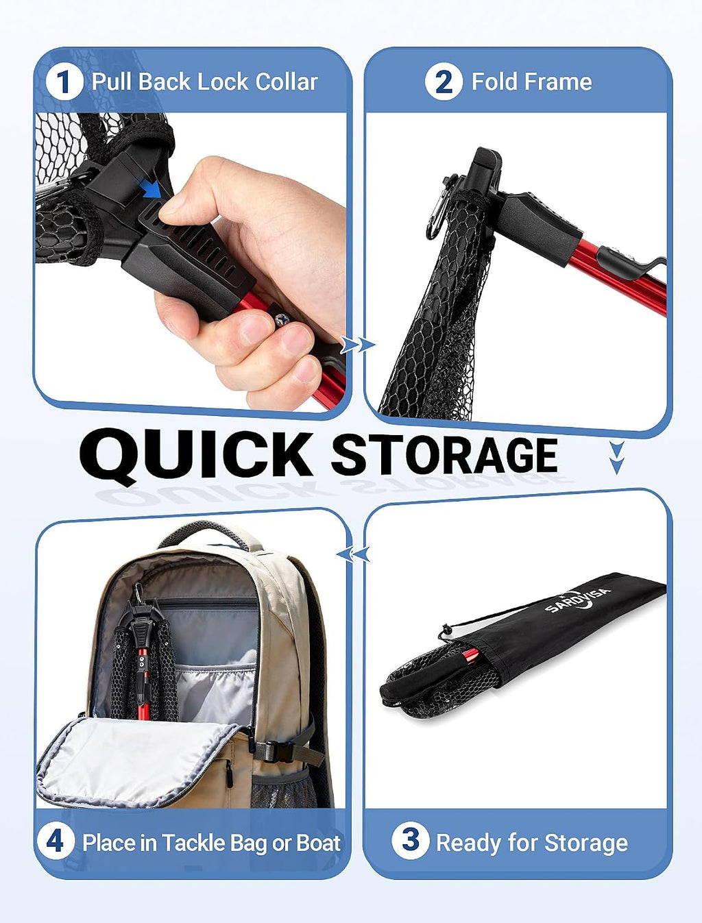 Upgraded Foldable Floating Fishing Net, Tangle-Free Anti-Snag Coated Landing Net, Quick Release & Easy Fold, Portable Fishing Gear for Ranger Boat, Kayak & Trout Salmon Bass Fishing, Gifts for Men