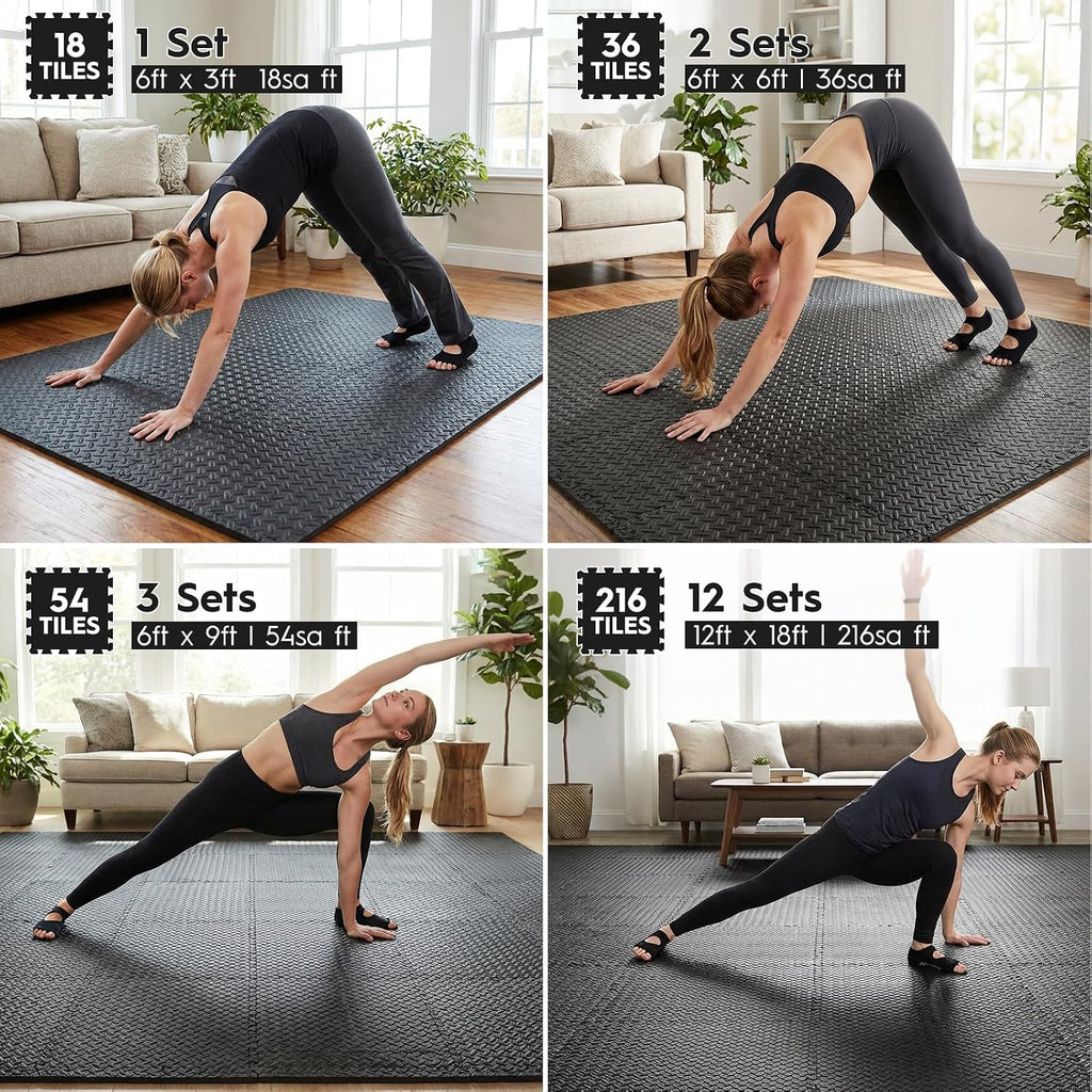 18 Pcs EVA Foam Floor Tiles, Puzzle Exercise Mat Set for Gym