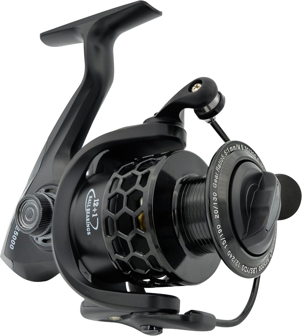 Fishdrops Spinning Fishing Reels 12+1BB Ultra Lightweight Carved Aluminum Spool Reels Affordable Smooth Spinning Reels
