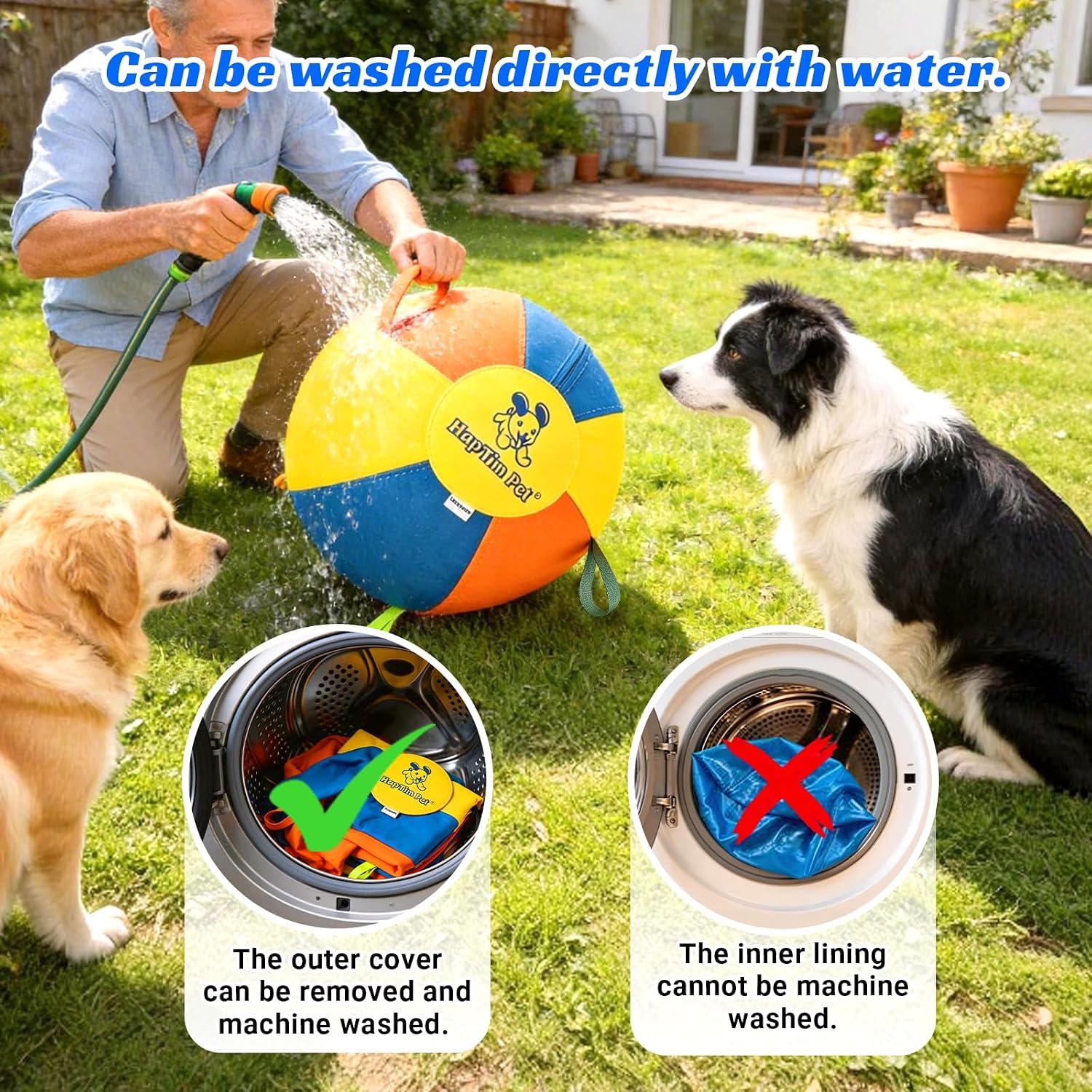 Hap Tim Upgraded Heavy Duty 25" Herding Ball for Dogs Thickened Bladder