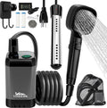 6000mAh Portable Shower for Camping with 2000W Immersion Water Heater – Rechargeable Camp Shower Pump, 4-Mode Filtered Head, LED Display, Outdoor Camping Shower Kit for Travel, Pets & Car Washing