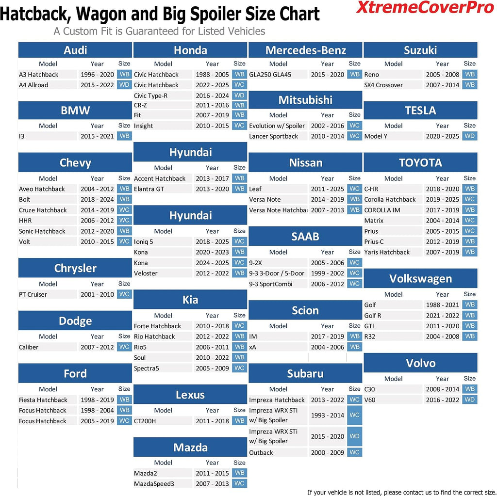 All Weather Waterproof car Cover Good for rain Snow uv Protection dust WRX STi Spoiler Civic Type-R V60 A4 ALLROAD Model Y Black