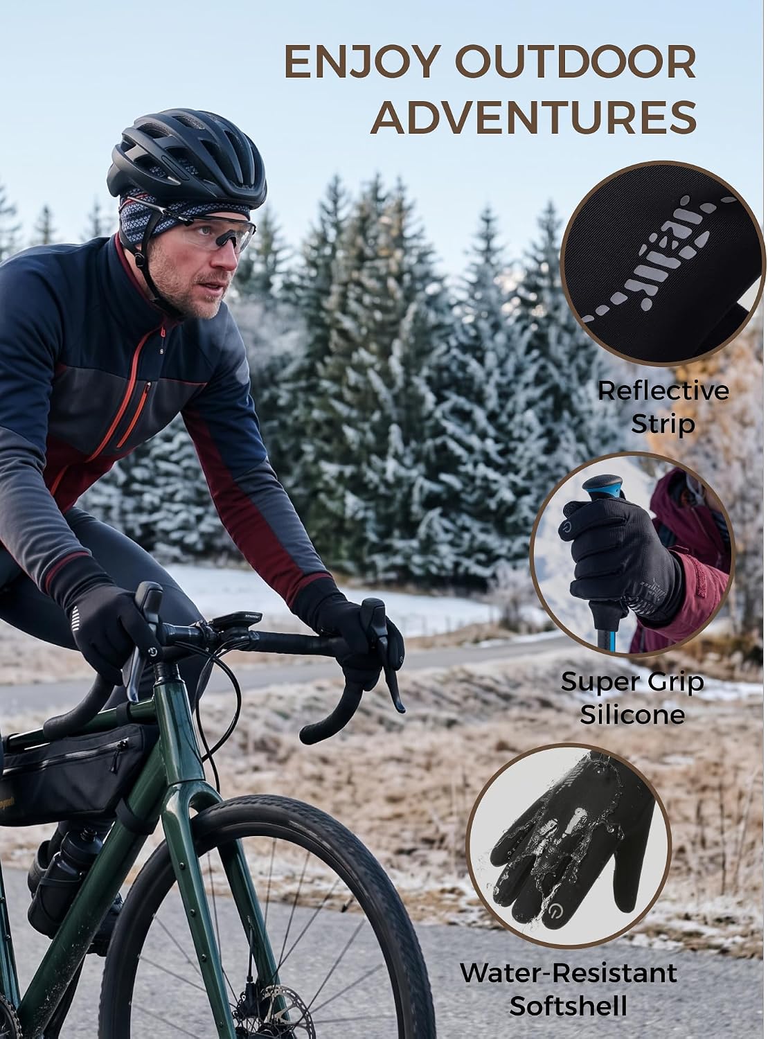 Winter Gloves Men Women: Soft Thermal Touch Screen Running Gloves
