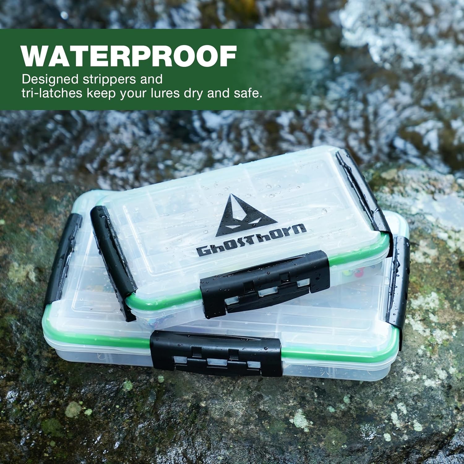 Ghosthorn Waterproof Fishing Tackle Box Organizer 3600 Lure Storage 2 Pack