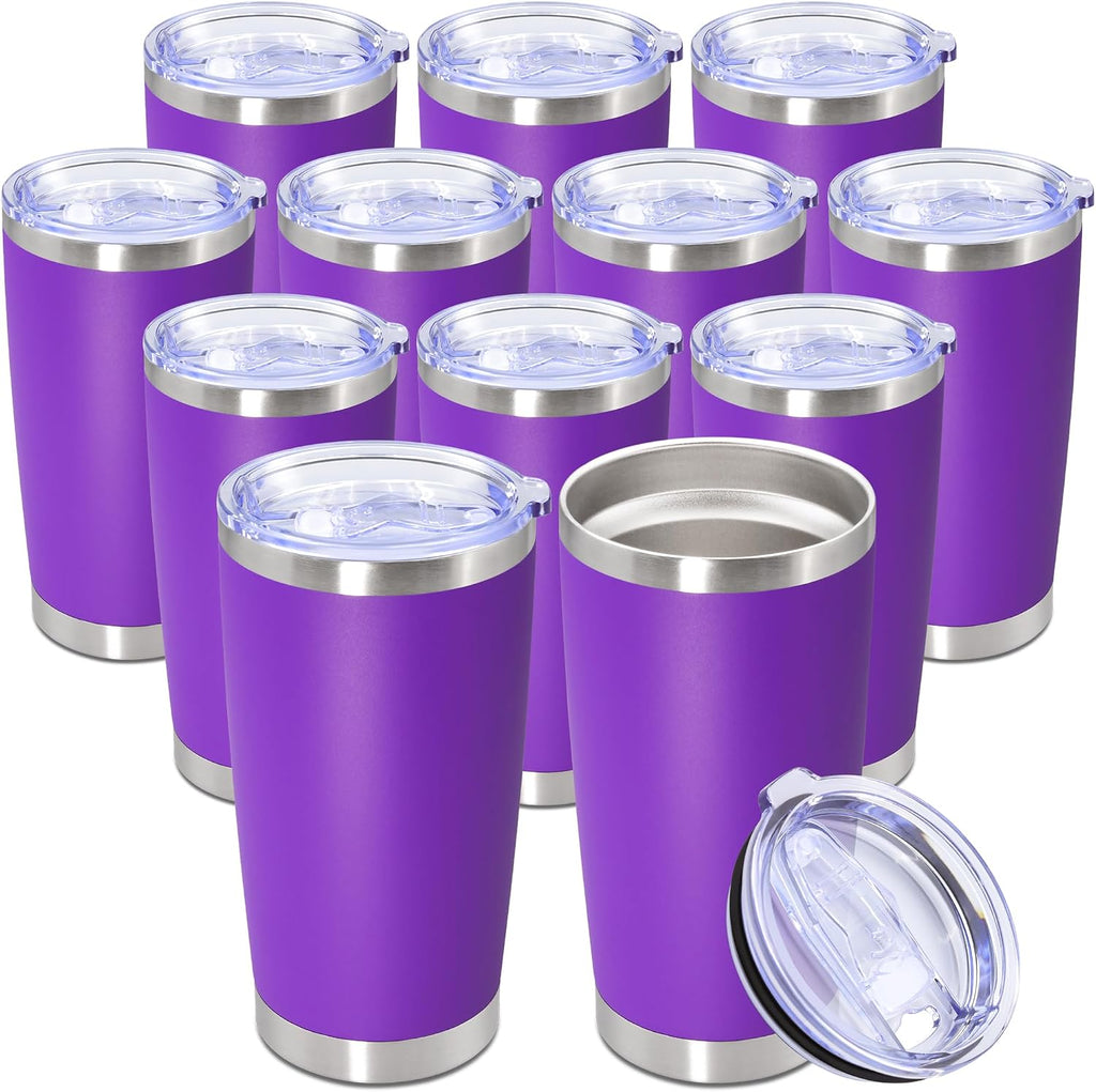 20oz Tumbler Stainless Steel Tumbler Coffee Tumbler with Lid Purple, 12P