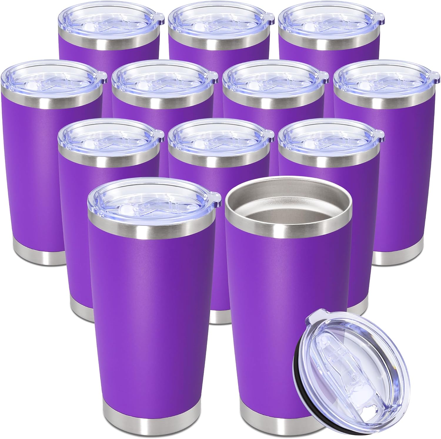 20oz Tumbler Stainless Steel Tumbler Coffee Tumbler with Lid Purple, 12P