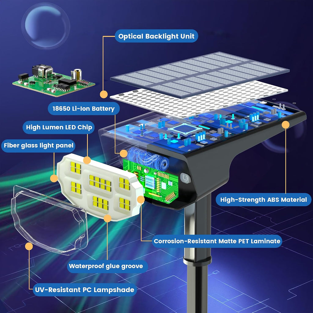 Solar Spot Lights Outdoor IP68 Waterproof, Ultra-Bright Performance，Simple Modes for Easier Operation, Auto On/Off，Solar Powered Landscape Lights for Garden, Yard, Pathway (Warm White, 6 Pack)