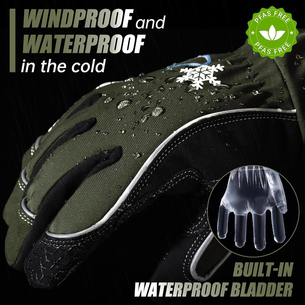 HANDLANDY Winter Work Gloves, 3M Thinsulate Waterproof Insulated Glove for Men Women
