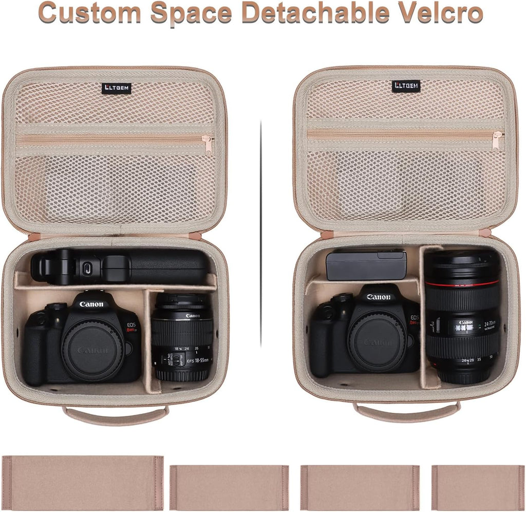 Small Camera Case Bag for Canon EOS Rebel T7/R50//R100 DSLR Camera Beige