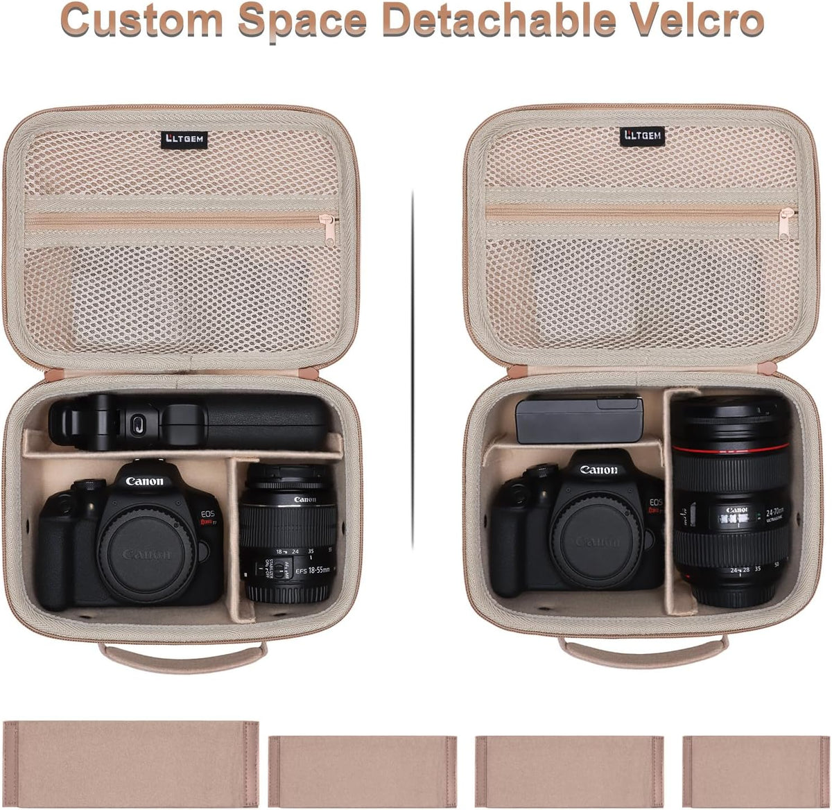 Small Camera Case Bag for Canon EOS Rebel T7/R50//R100 DSLR Camera Beige