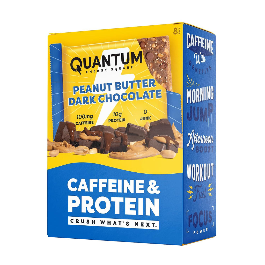 QES Energy Bar, Peanut Butter Chocolate, Caffeine, 10g Protein, Gluten Free