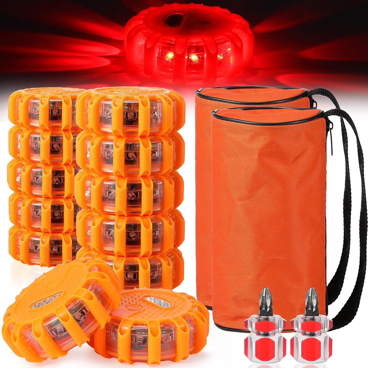 Tallew 8 Pack LED Emergency Road Flares Safety Warning Lights Magnetic