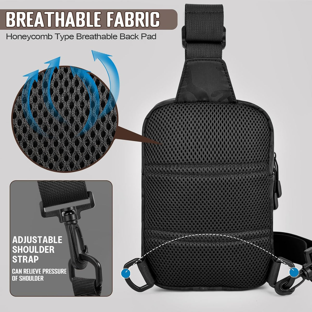 DEYACE Small Sling Bag for Men, Tactical Inspired Waterproof Utility EDC Mini Crossbody Chest Bag for Travel Work Sport