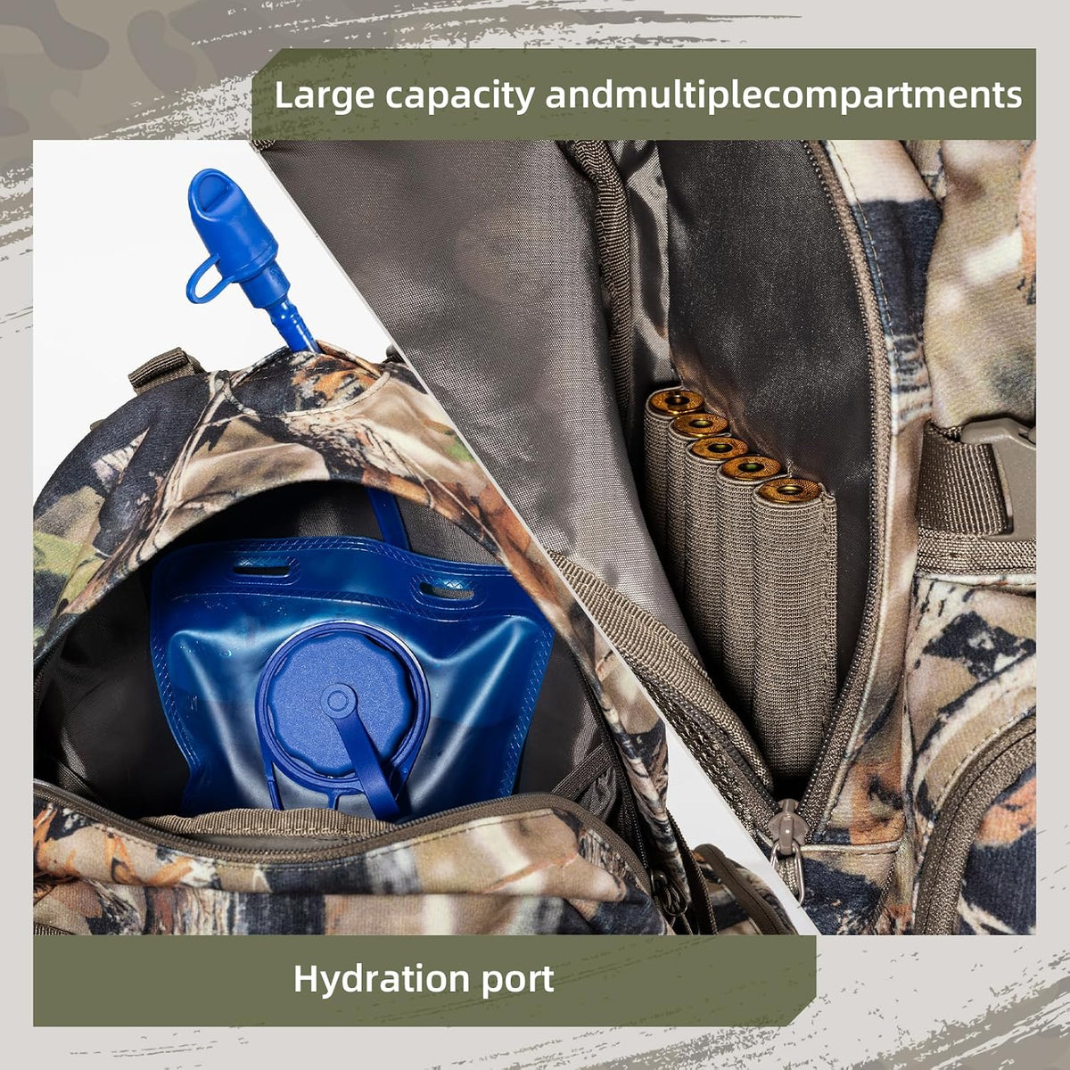 Hunting Backpack for Men Camo Hunting Day Pack for Rifle Bow 35L