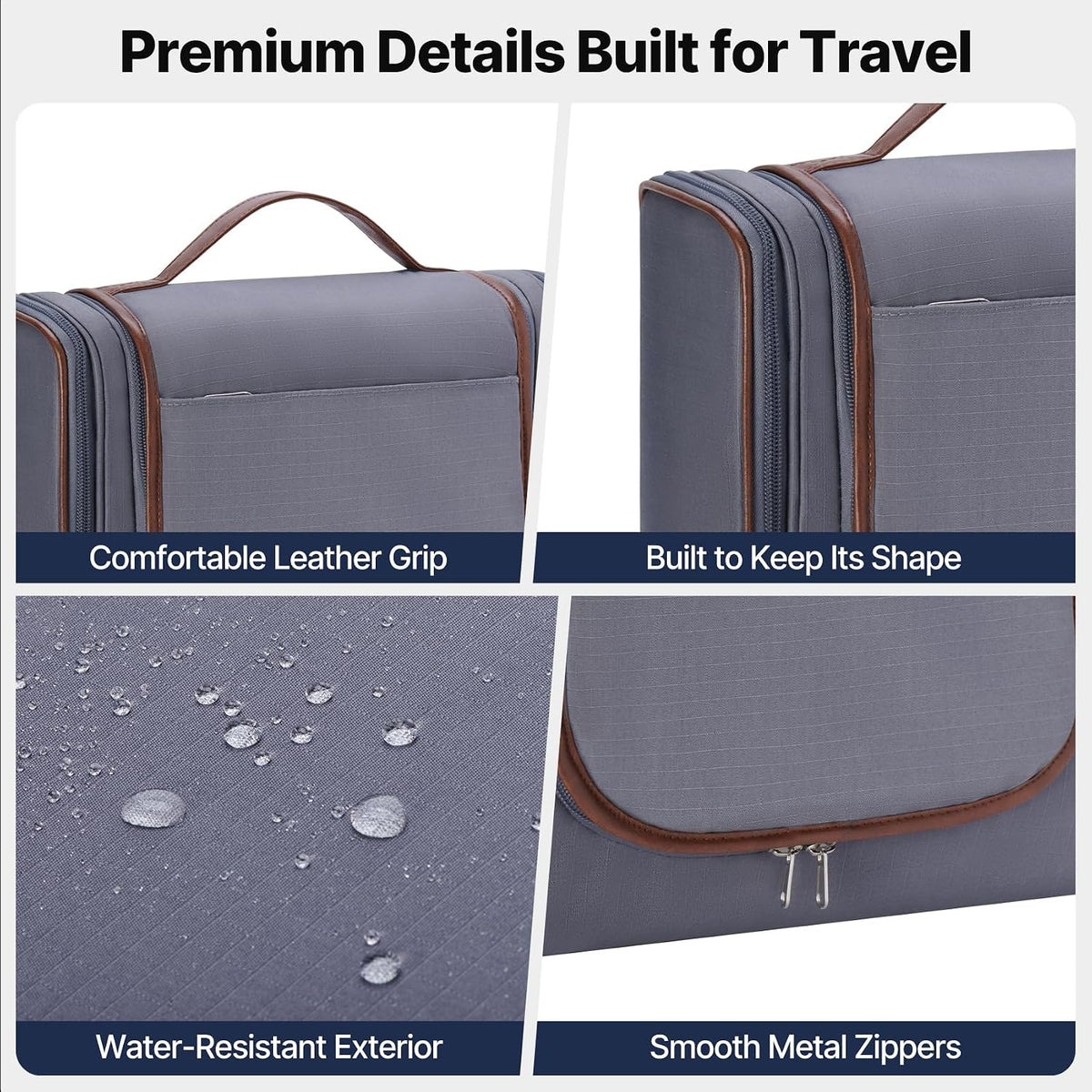 ZAHNI Men’s Hanging Toiletry Bag, Large Capacity Toiletry Organizer