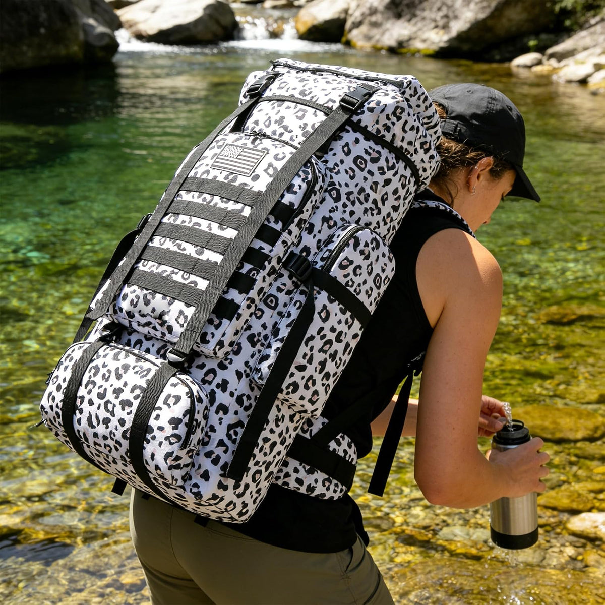 Hiking Backpack for Men 70L/100L Camping Backpack Military Rucksack Molle 3 Days Assault Pack for Climbing