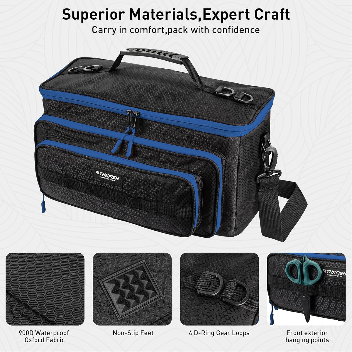 THKFISH Fishing Bag for Soft Plastic Bait Storage With 20PCS Bait Bags