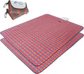 Wind Tour Waterproof Picnic Blanket with Carry Strap - Foldable Sandproof Outdoor Mat for Camping, Beach, Park - 59" x 71",Red (Two Mat Set)