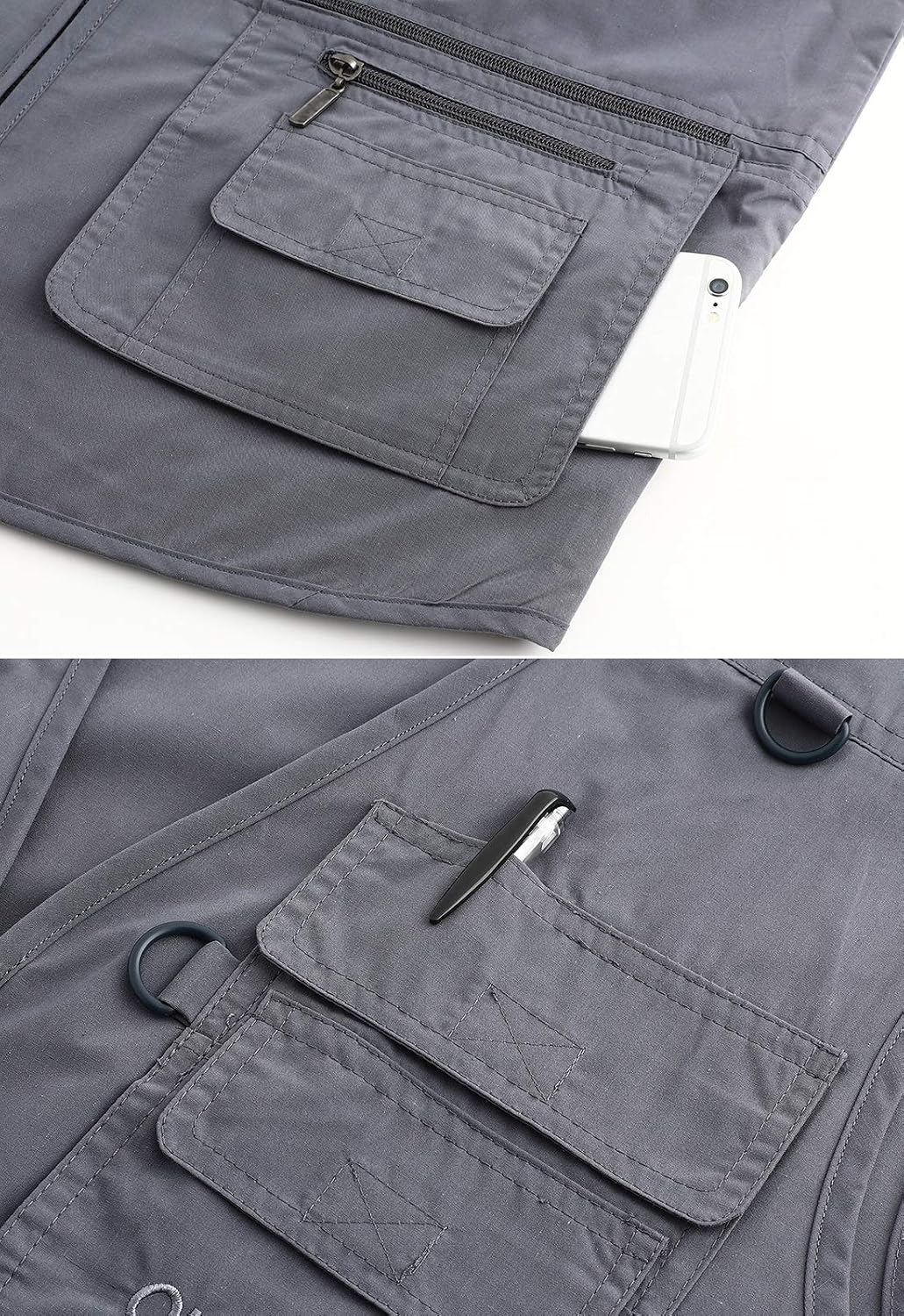 Hbufnha Men's Casual Safari Travel Vest 16 Pockets Outdoor Work Vest Sleeveless Jacket Fishing Hiking Photograph