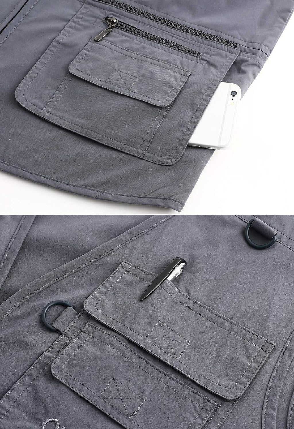Hbufnha Men's Casual Safari Travel Vest 16 Pockets Outdoor Work Vest Sleeveless Jacket Fishing Hiking Photograph