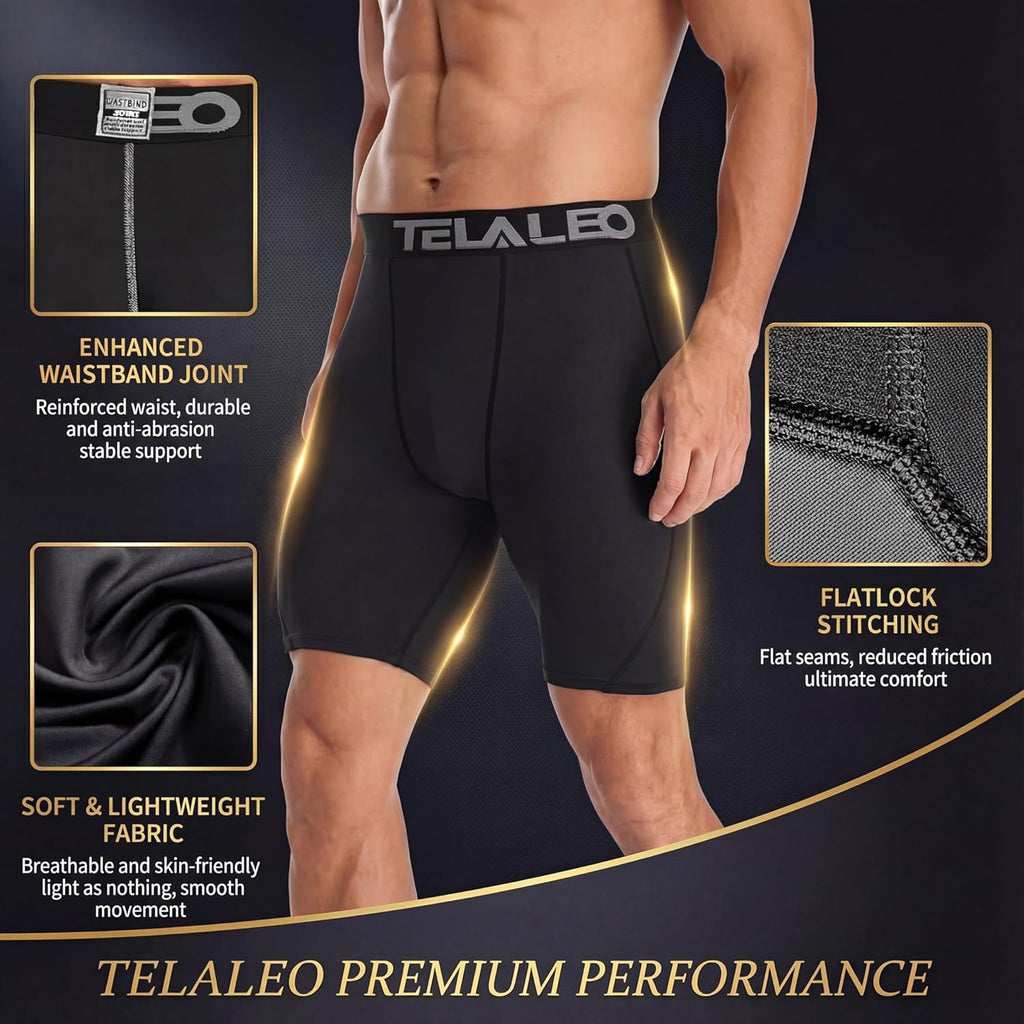 Compression Shorts Men Spandex Athletic Underwear Boxer Brief Base Layer