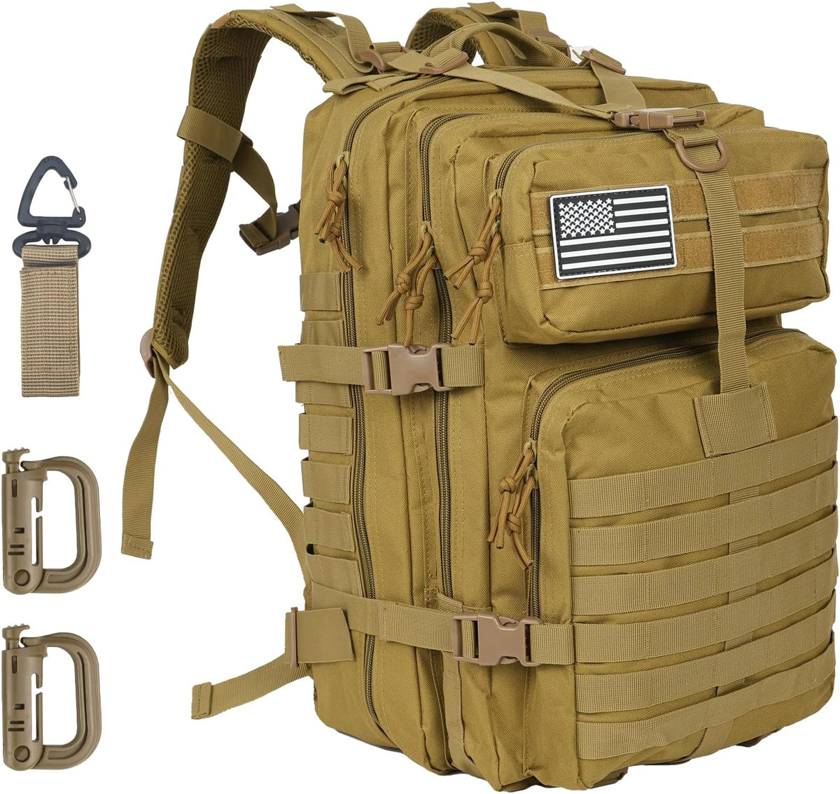 50L Large Military Tactical Backpack Molle Army Assault Pack for Travel Camping Hiking Fishing Backpack for men (Comouflage)