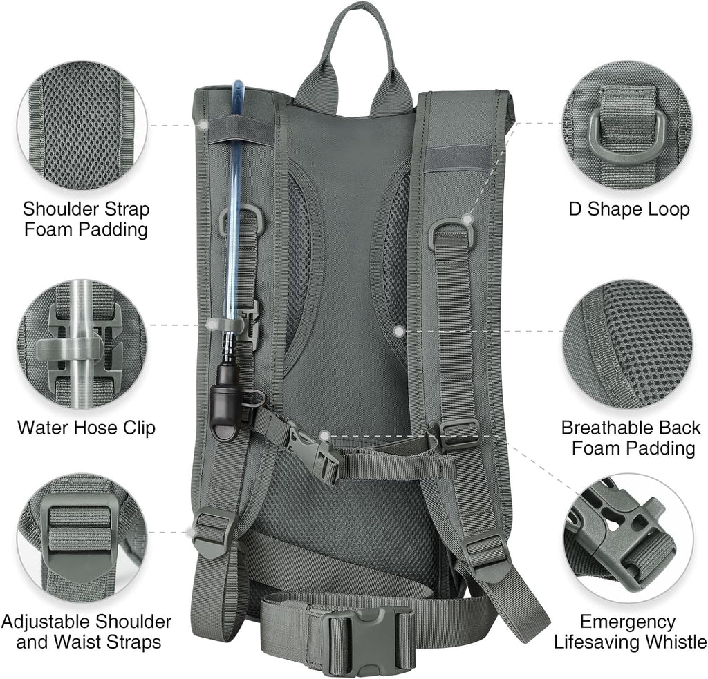 NOOLA Hydration Backpack with 3L Water Bladder, Tactical Pack for Hiking