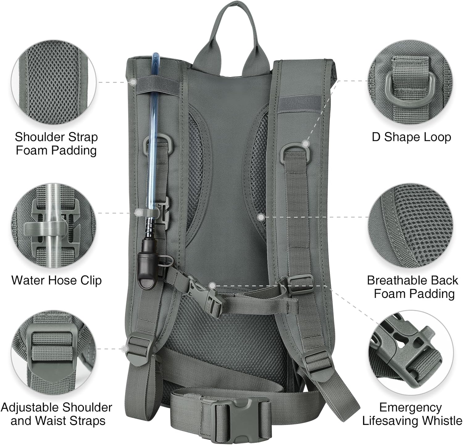 NOOLA Hydration Backpack with 3L Water Bladder, Tactical Pack for Hiking