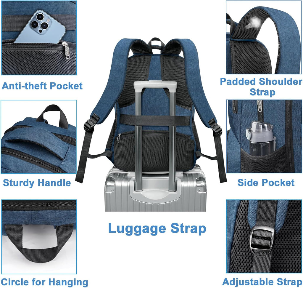 MATEIN Blue Insulated Backpack Cooler, 17 Inch Picnic Backpack for Mens