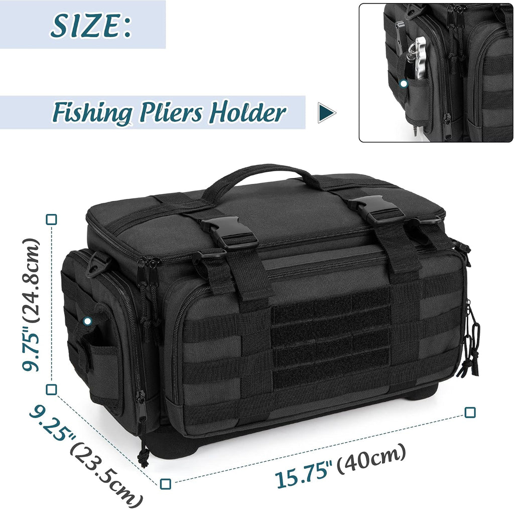 DSLEAF Waterproof Tackle Box Bag, Soft Fishing Tackle Storage Bag, Bag Only