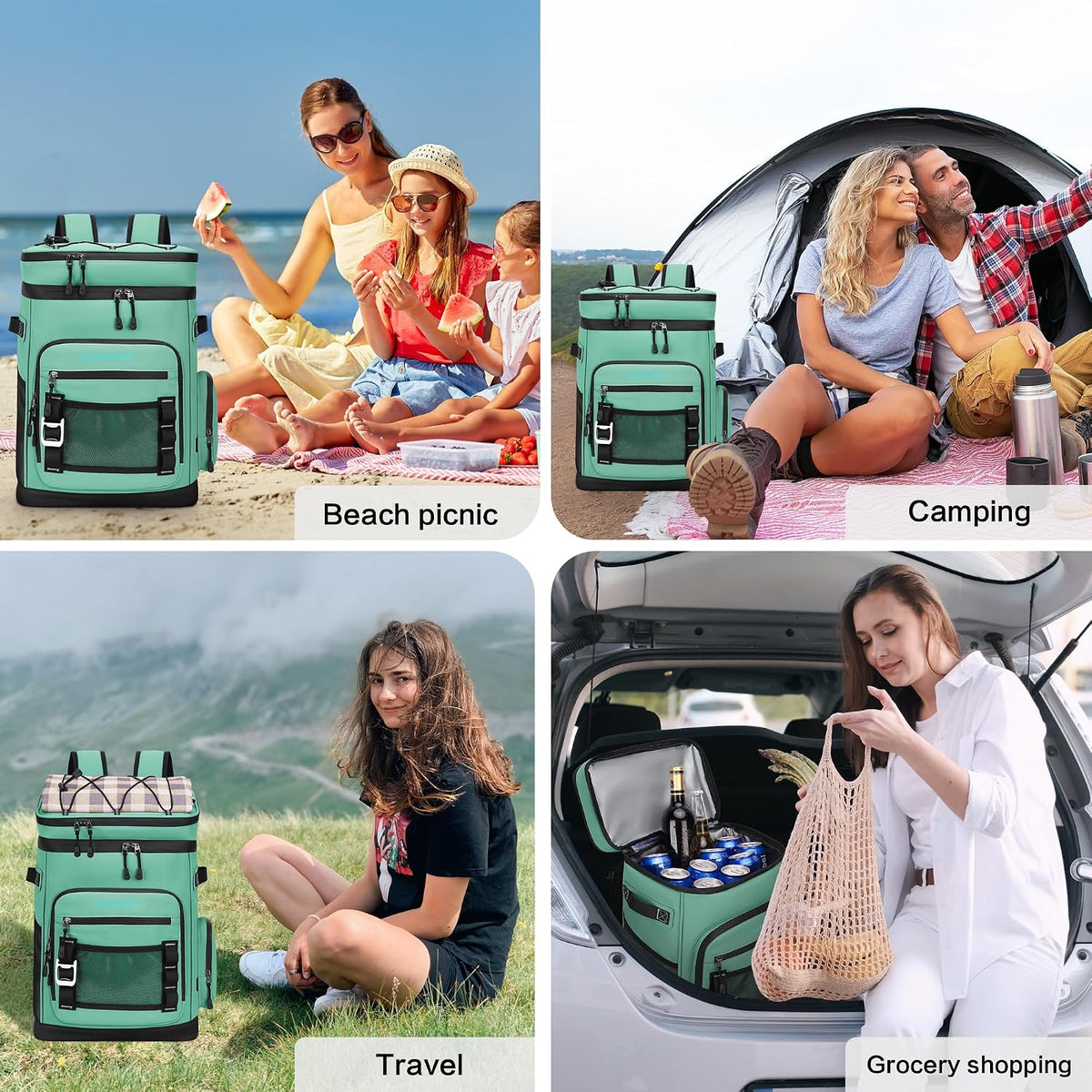 Hulongo Large Waterproof Insulated Cooler Backpack, 30L, 48Cans