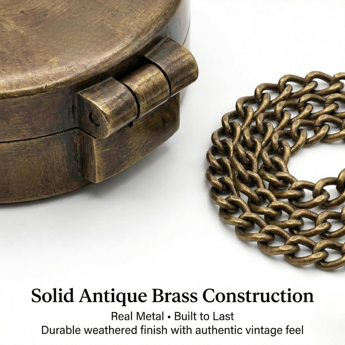Engraved Brass Pocket Compass Gifts for Men – Vintage Antique Compass
