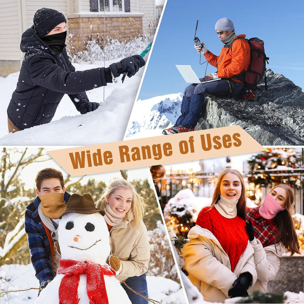 Fivali Winter Neck Warmer Gaiter for Men Women: Thick Windproof Neck Scarf
