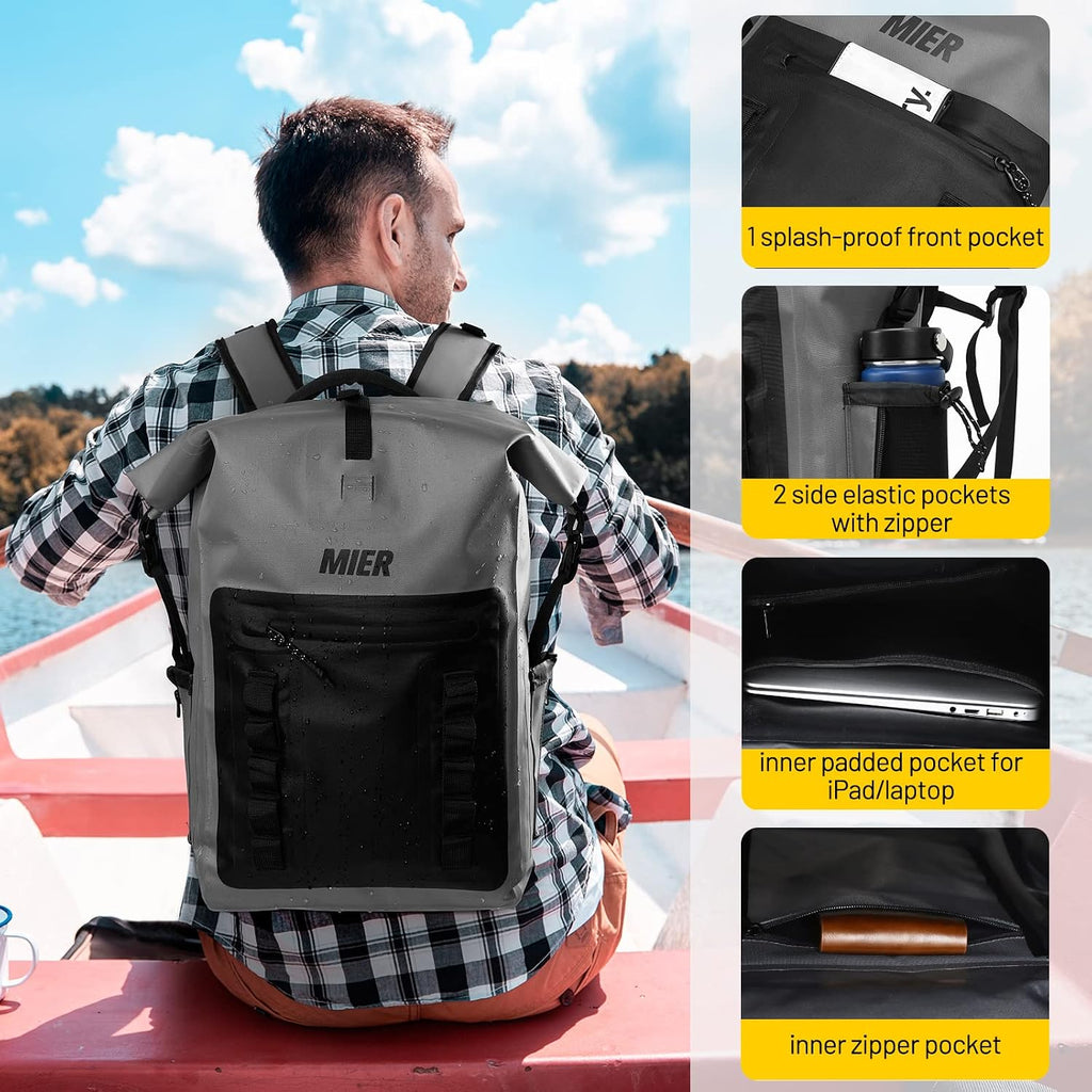 MIER Roll Top Waterproof Backpack Floating Dry Bag for Men Women
