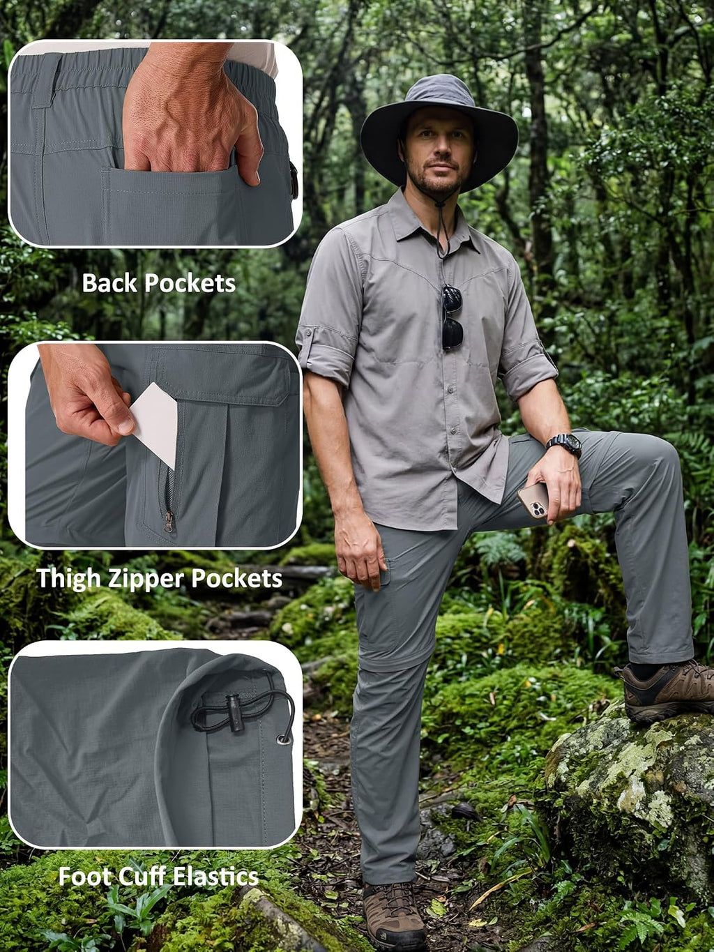 Men’s Safari Lightweight Convertible Hiking Pants