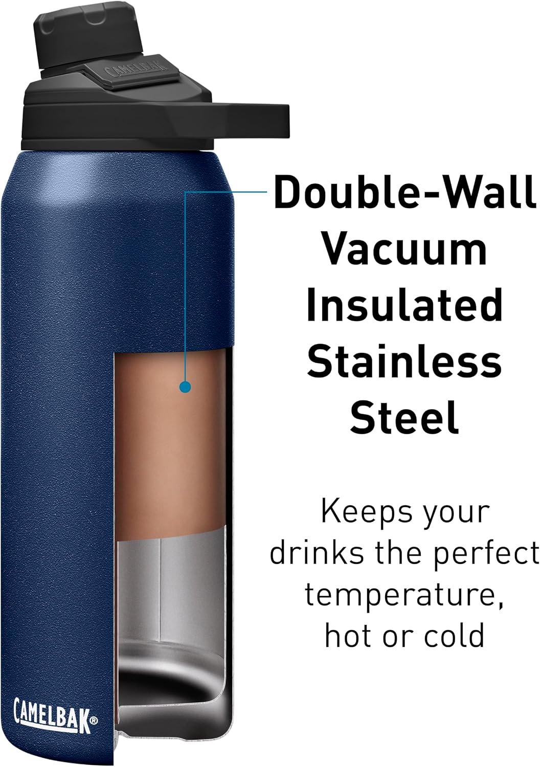 CamelBak Chute Mag Vacuum Insulated Stainless Steel Water Bottle, Magnetic Leak‑Resistant Cap for Everyday Hydration
