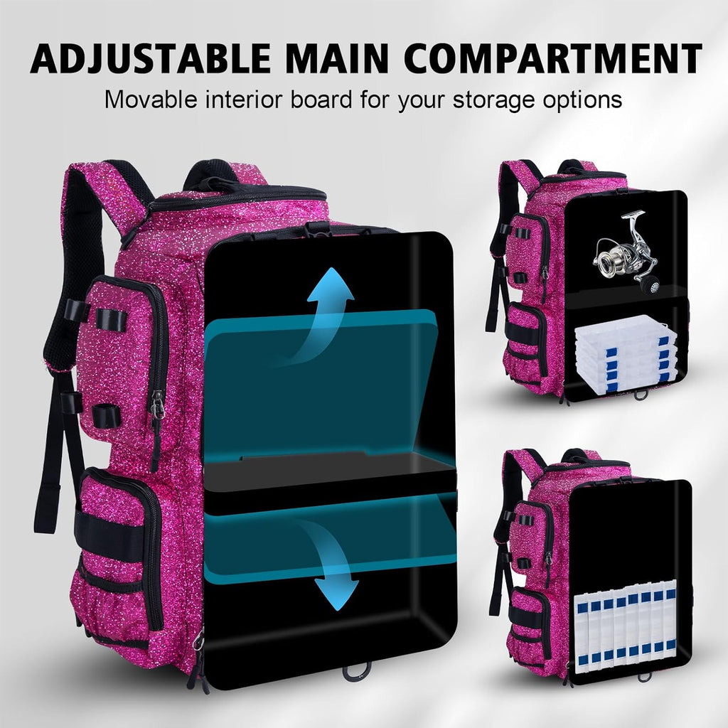 Goture Fishing Tackle Backpack with 2 Rod Holders & Rain Cover