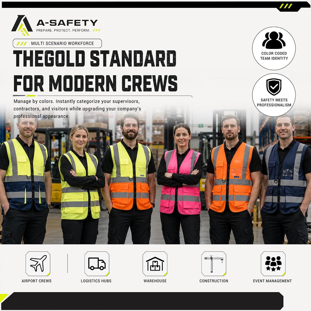 A-SAFETY High Visibility Reflective Safety Vest Customize Logo (XS-8XL)