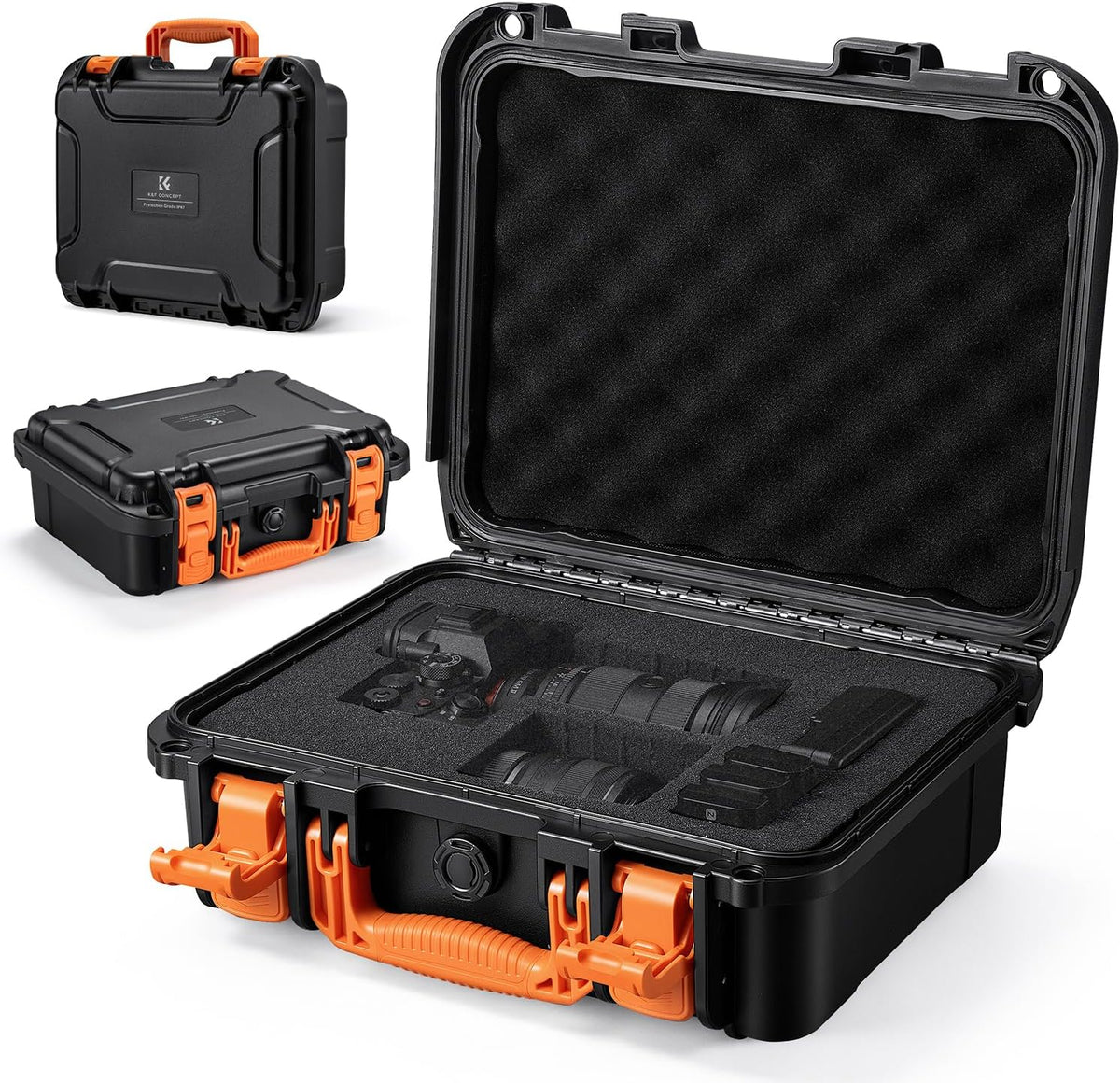 K&F CONCEPT Waterproof Hard Case, IP67 Protective Case with Pre-Scored Foam