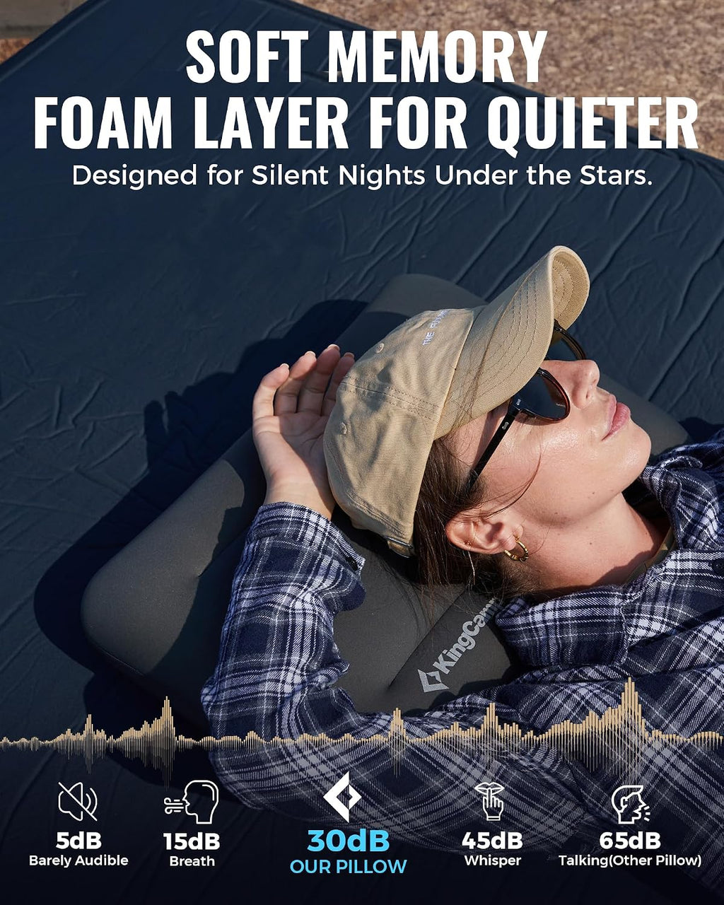 KingCamp Large Camping Pillow, Hybrid Air & Foam Pillow