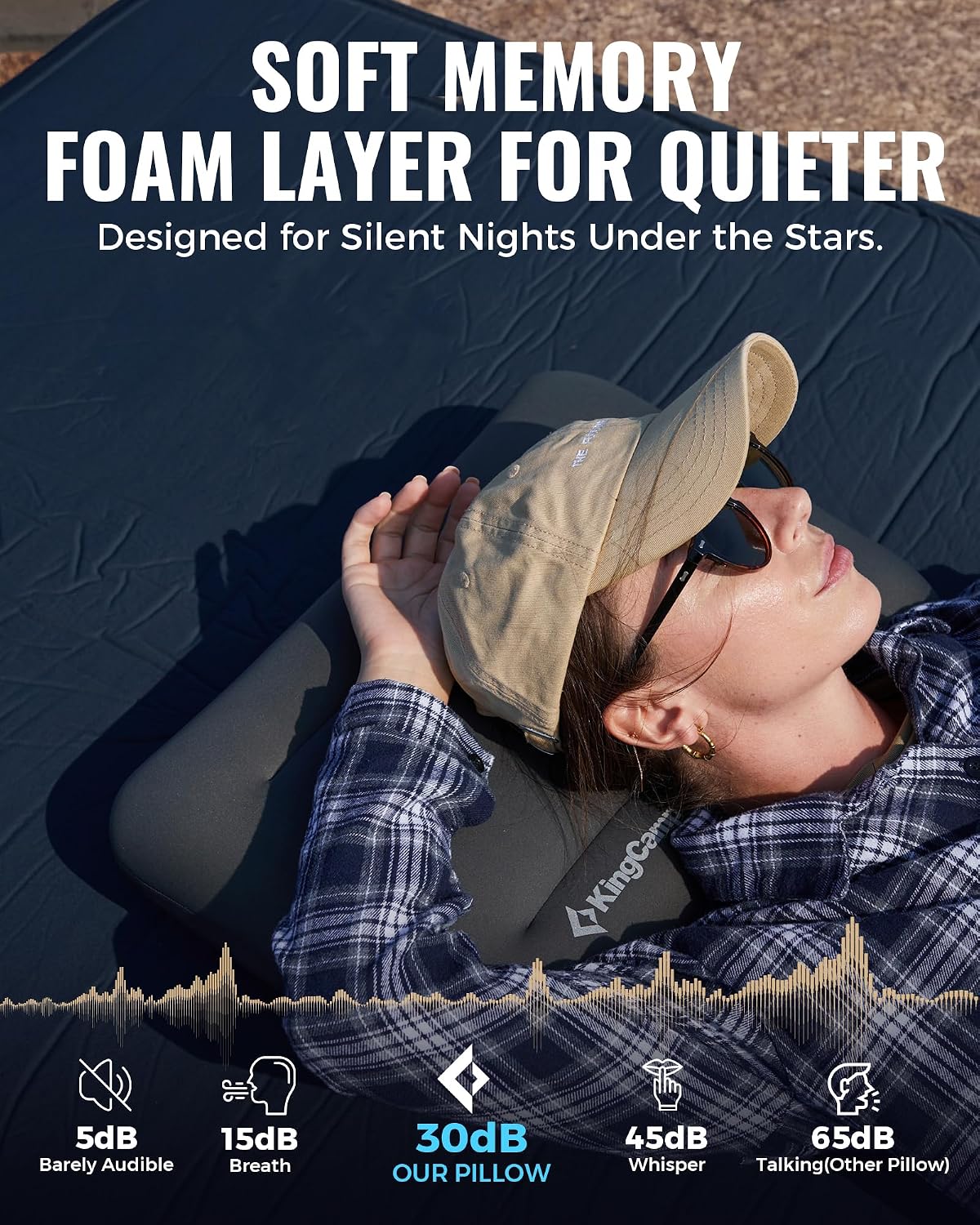 KingCamp Large Camping Pillow, Hybrid Air & Foam Pillow