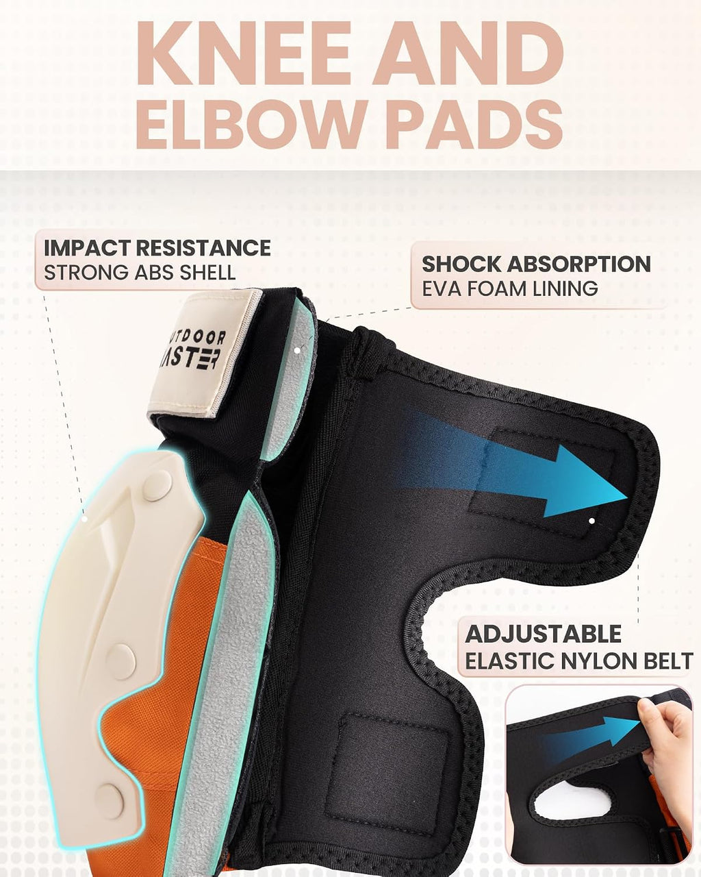 OutdoorMaster Skate Protective Gear Set for Adult & Youth, Skateboard Helmet Knee and Elbow Pads with Wrist Guards for Scooter, Inline Roller Skating, Skateboarding