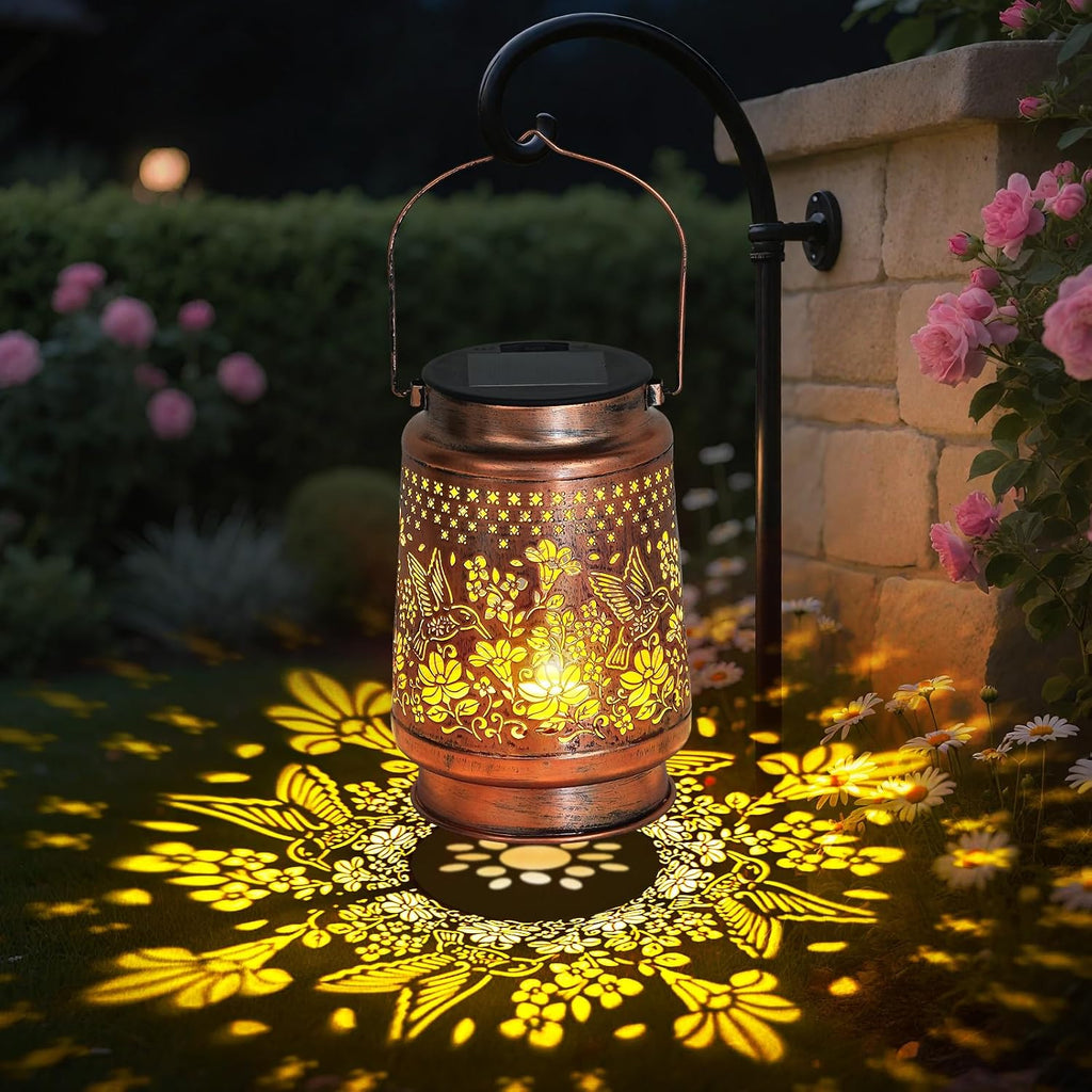 Solar Lantern Outdoor Waterproof Decorations Garden Decor, Christmas Birthday Gifts for Women, Mom, Grandma Decorative Garden, Yard, Patio, Lawn, Balcony Porch - Hummingbird