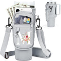 Initial Water Bottle Holder with Strap for Stanley Cup Accessories 40 oz/Simple Modern Tumbler, Birthdays for Women Girls, Water Bottle Carrier Bag with Phone Pocket,Hiking Walking Gym Camping