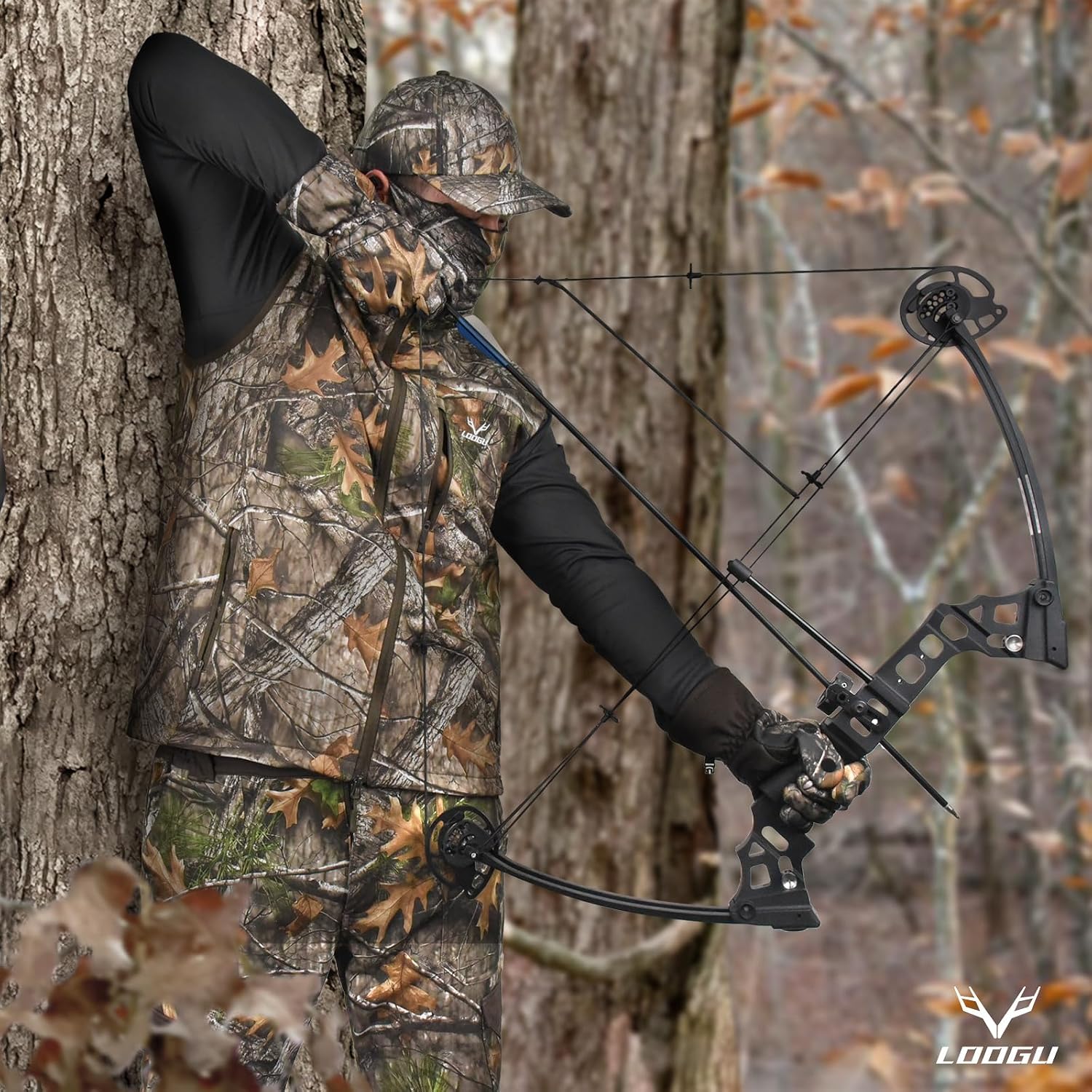 LOOGU Mens Camo Hunting Vest Water-Resistant Sleeveless Jacket with Pockets for Outdoor Fishing Hiking