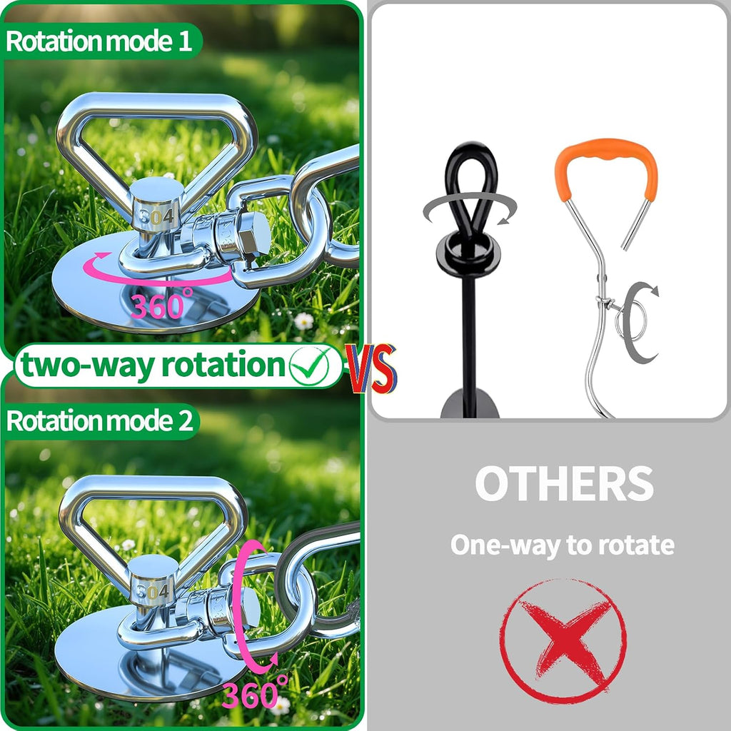 Catapamey Dog Tie Out Cable and Stake,with 30FT Heavy Duty Cable,360° Swivel Dog Run Stake-No Tangle-Runner for Yard,-Suitable for Up to 150 lbs- Idela for Yard Outdoor Camping