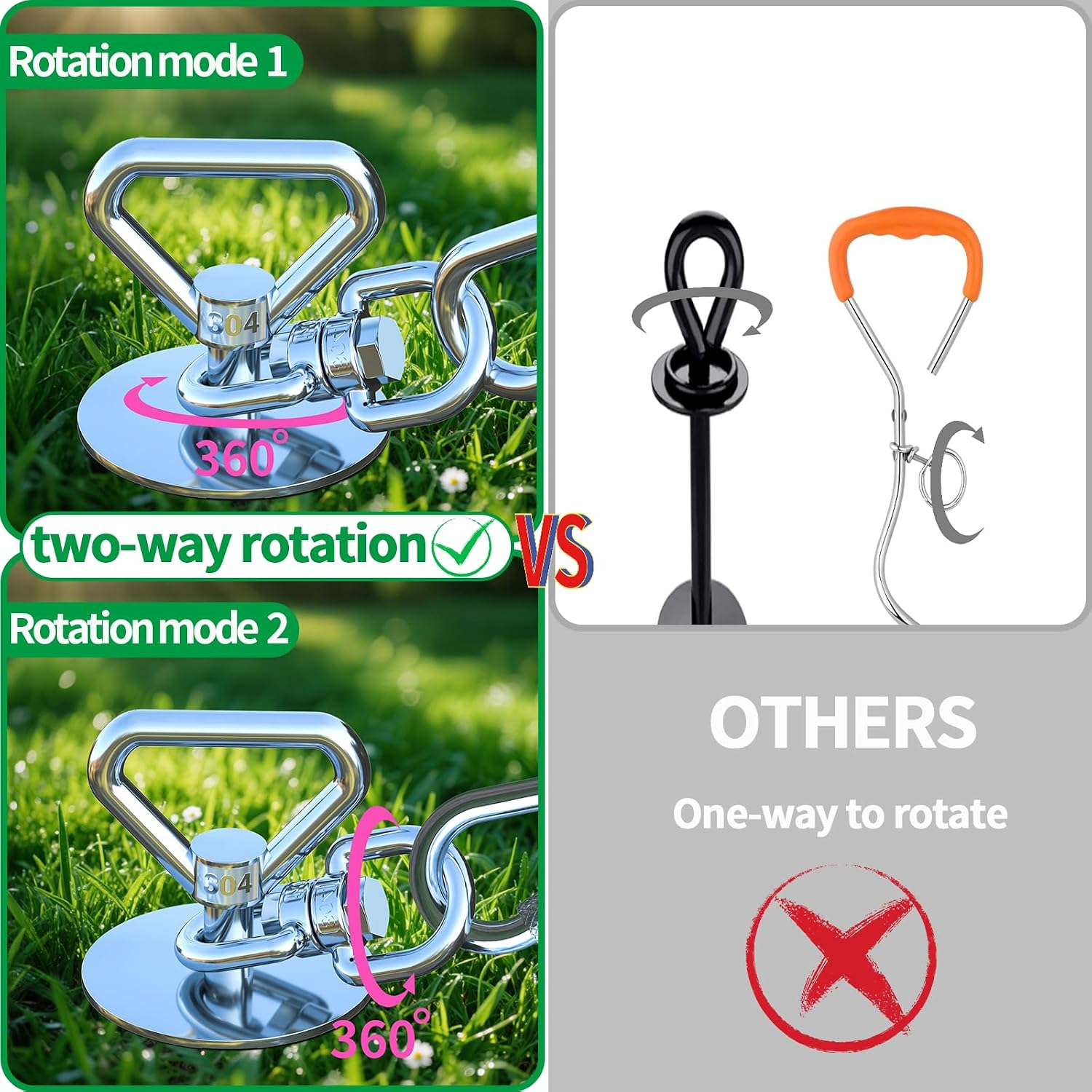 Catapamey Dog Tie Out Cable and Stake,with 30FT Heavy Duty Cable,360° Swivel Dog Run Stake-No Tangle-Runner for Yard,-Suitable for Up to 150 lbs- Idela for Yard Outdoor Camping