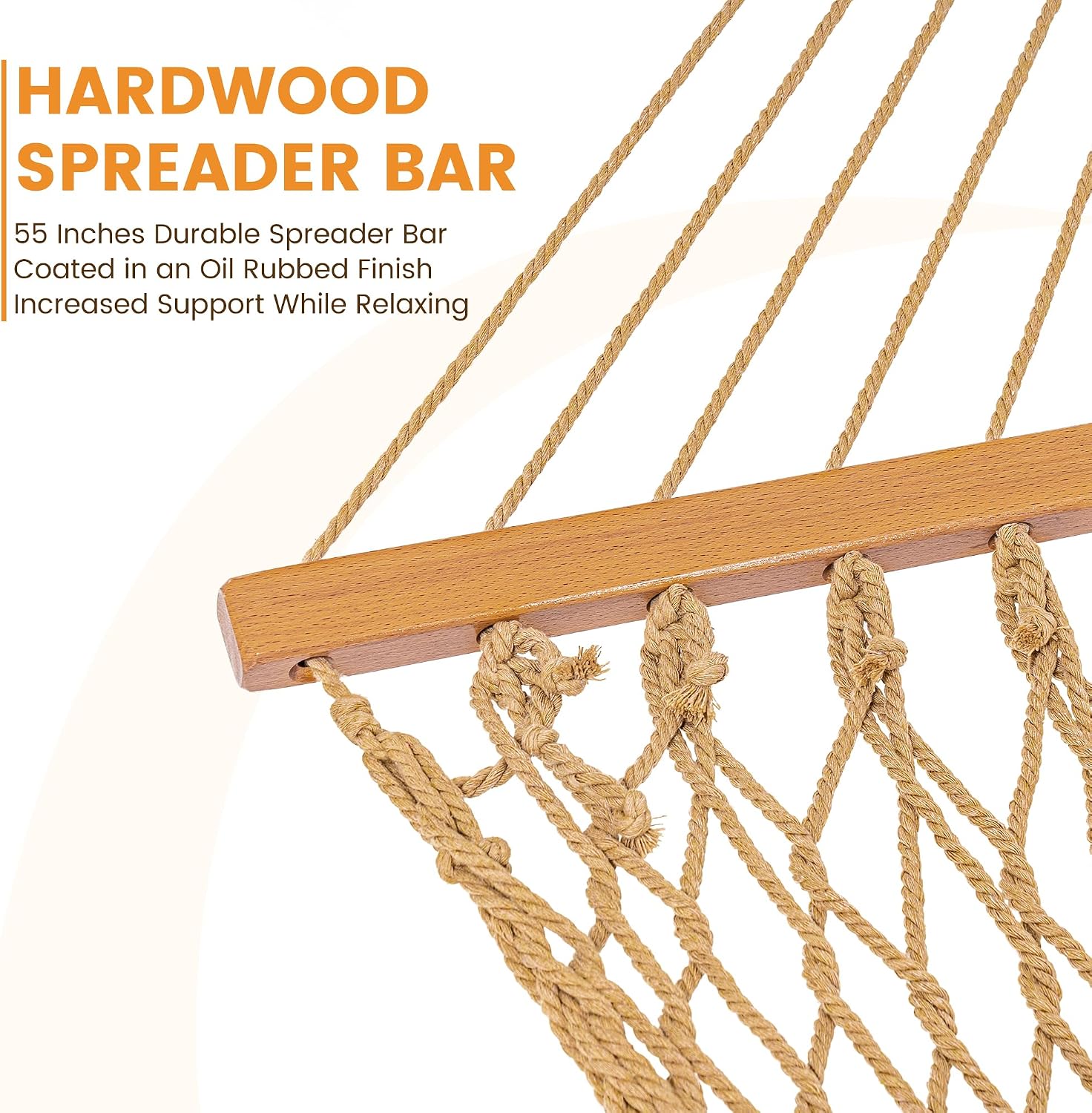 Lazy Daze Double Handwoven Rope Hammock for Outdoor Fits 12-13 Ft Stand