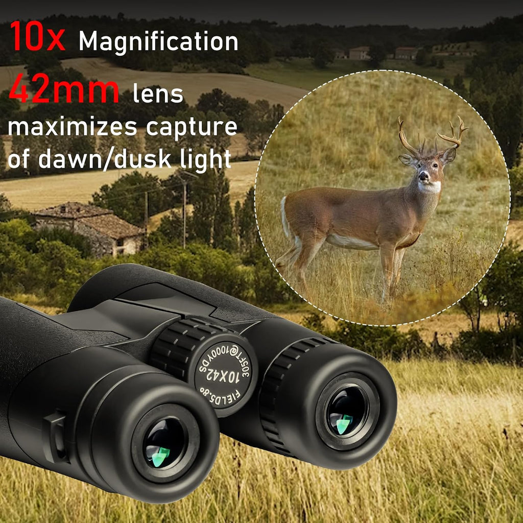 TRV High Power 10x42 Binoculars for Adults with Bak7 Prism & BMC Coating - Binoculars for Birdwatching, Hiking, Concerts