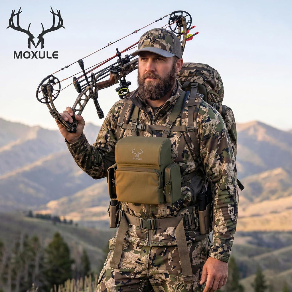 MOXULE Binocular Harness Chest Pack: Bino Case with Rangefinder Pocket XL
